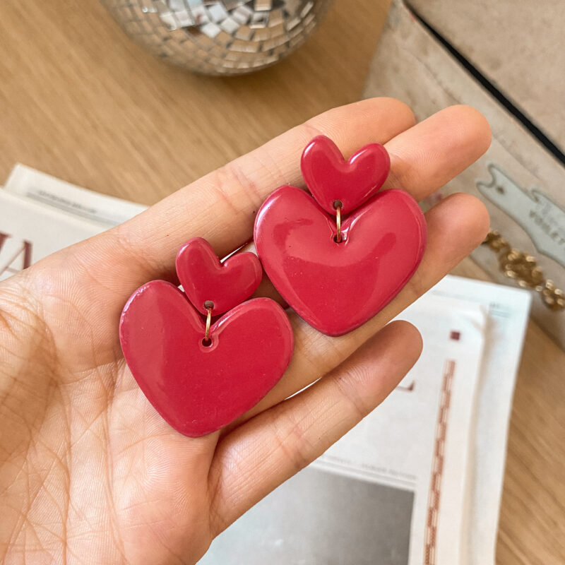 BOUCLES D'OREILLES - Ma Déclaration - Rouge amour