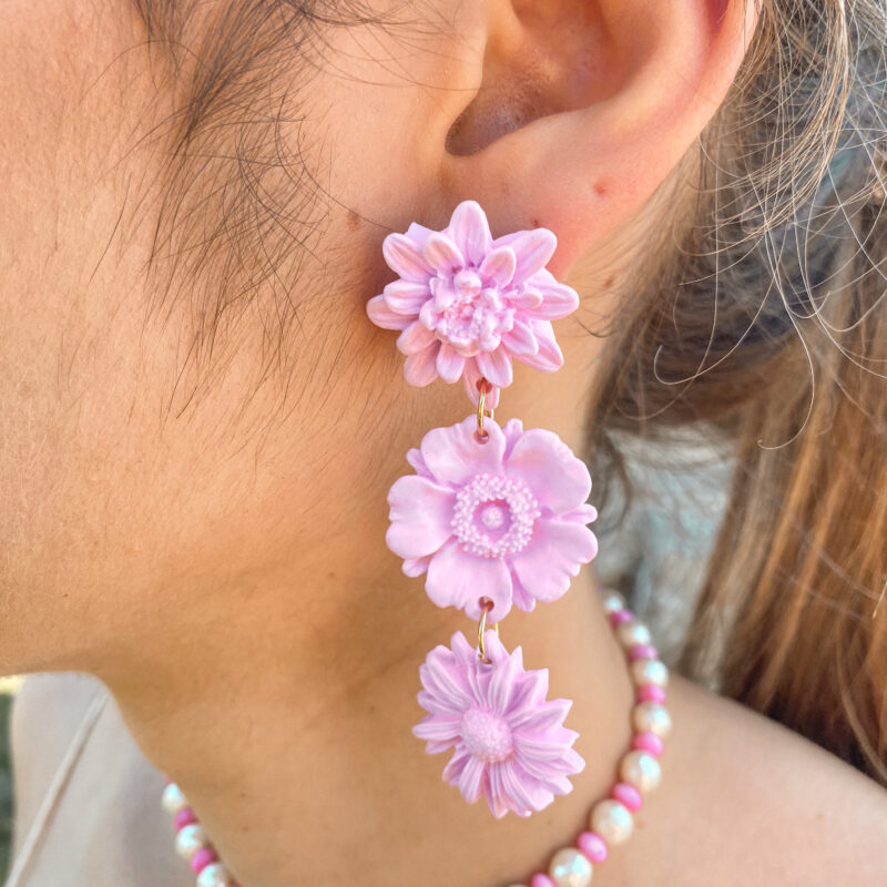 BOUCLES D’OREILLES – Fleurir Pour Soi (Rose poudré)