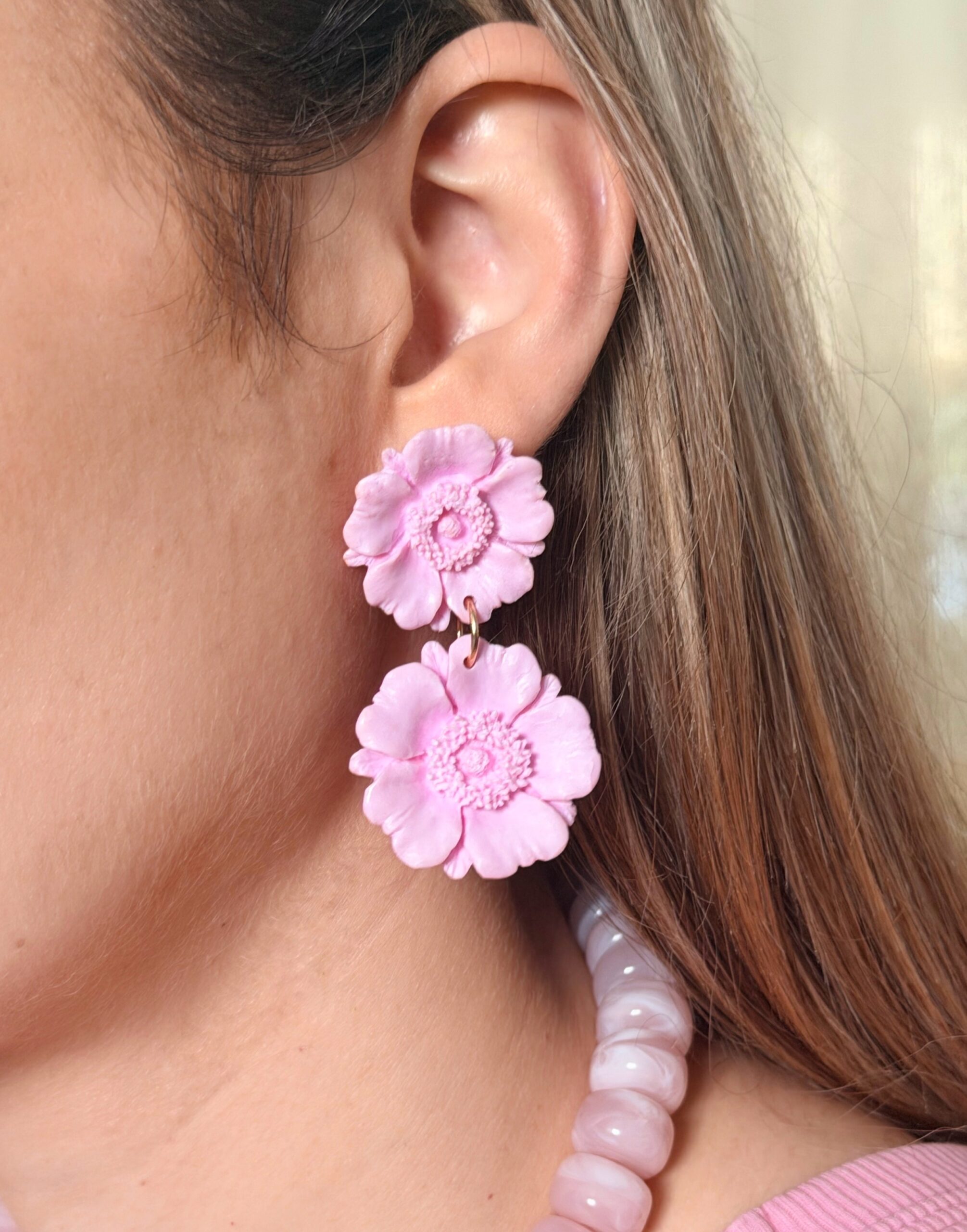 BOUCLES D'OREILLES - Mon évidence (rose pâle) – Image 2