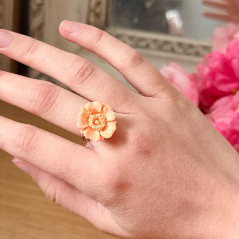 BAGUE - Bourgeon (anémone)