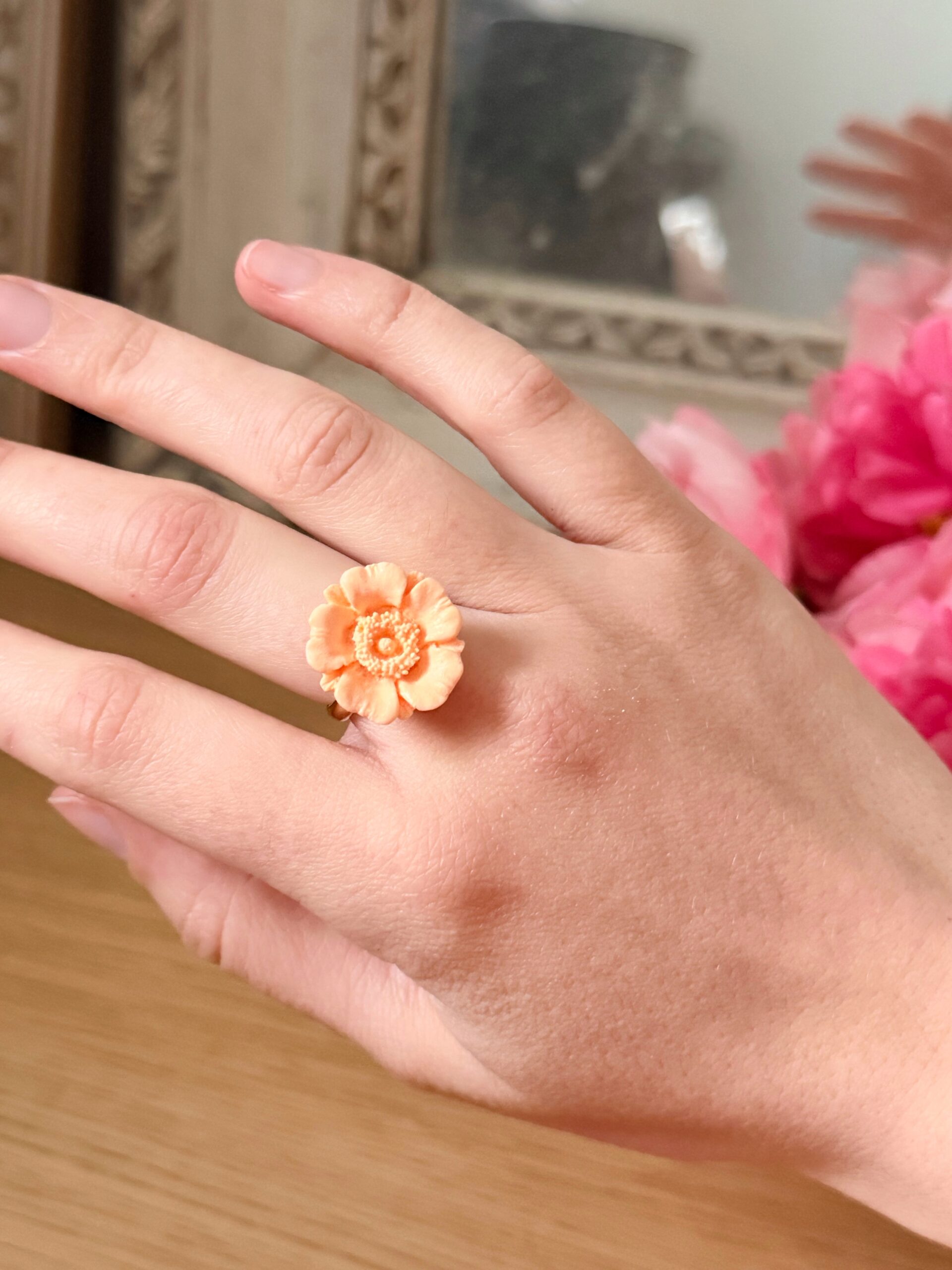 BAGUE - Bourgeon (anémone)