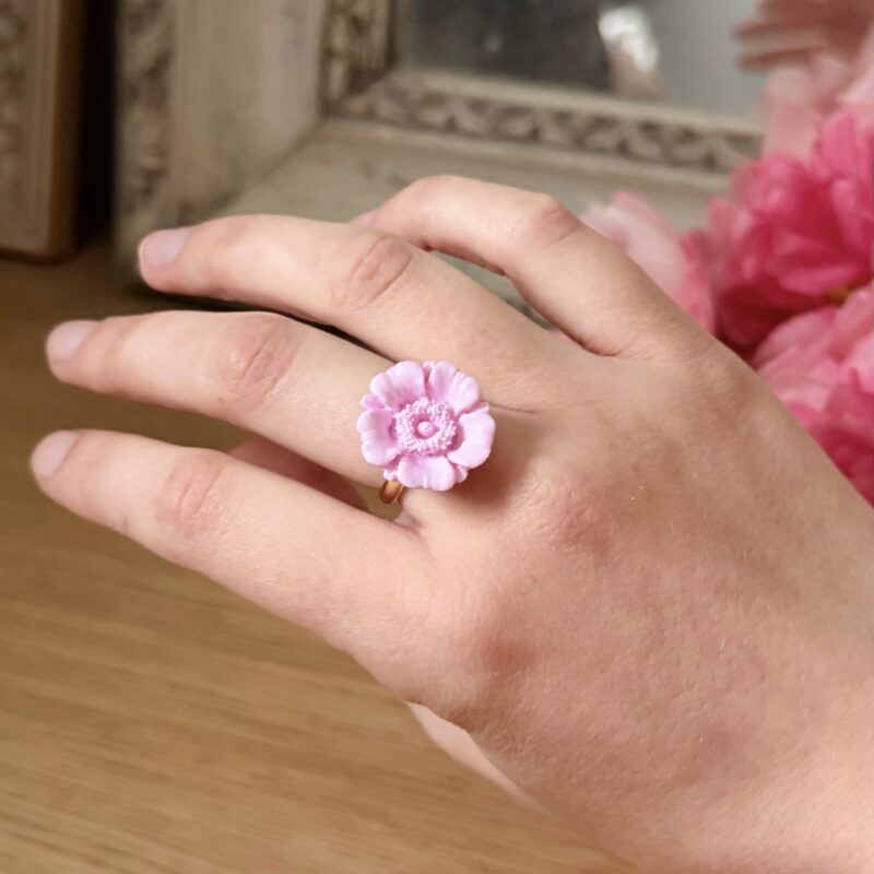 BAGUE - Bourgeon (anémone)