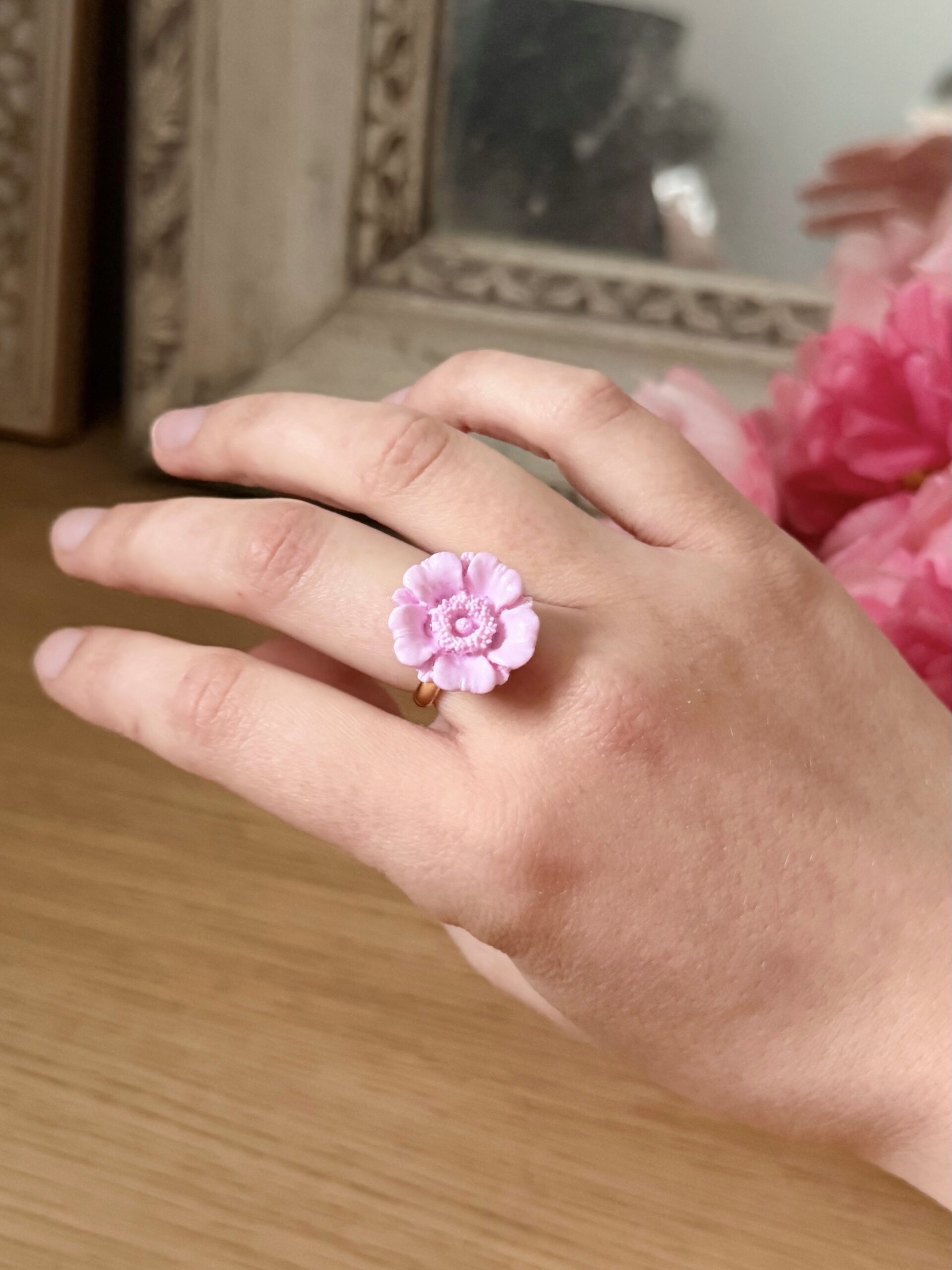 BAGUE - Bourgeon (anémone)