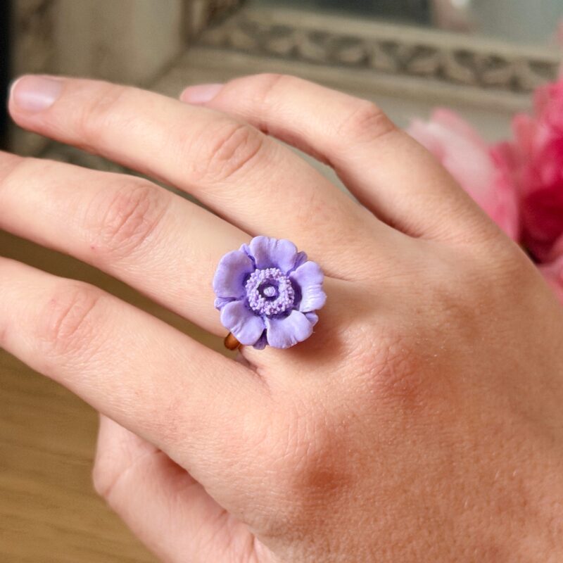 BAGUE - Bourgeon (anémone)