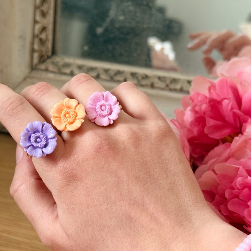 bague bourgeon anémone