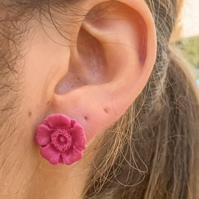 BOUCLES D'OREILLES - Bourgeon (anémone)