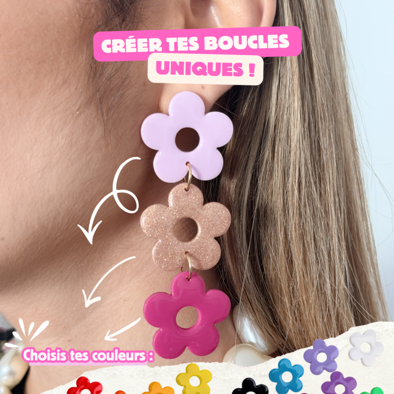 BOUCLES D'OREILLES - Pouvoir des fleurs (à personnaliser)
