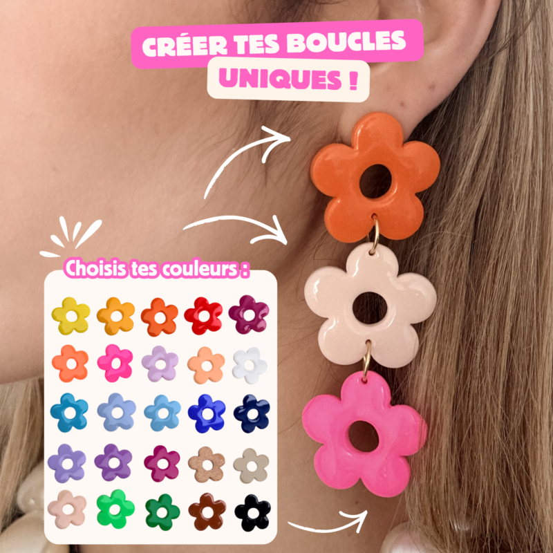 BOUCLES D'OREILLES - Pouvoir des fleurs (à personnaliser)