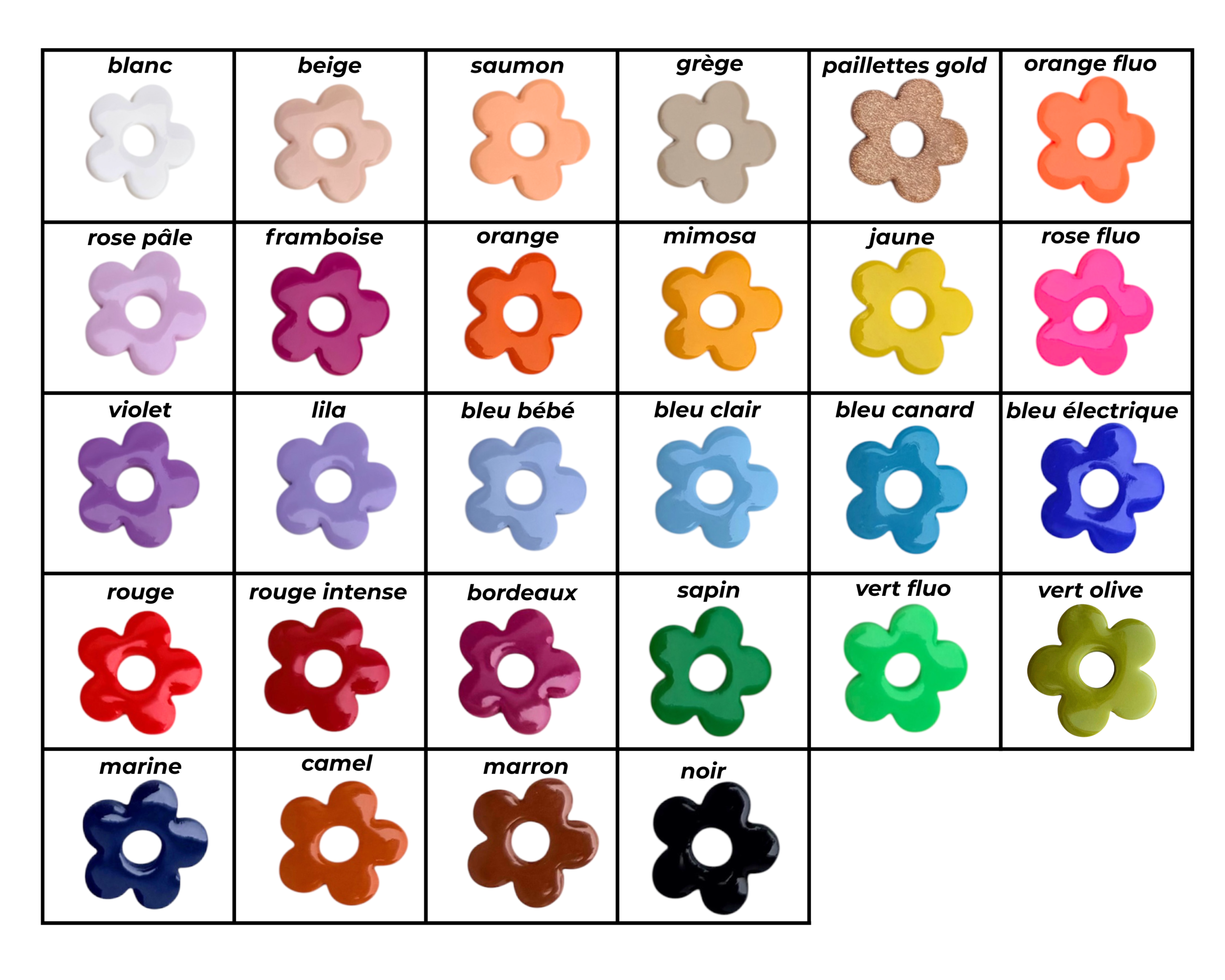 BOUCLES D'OREILLES - Grandes Love Flower (28 couleurs) – Image 2