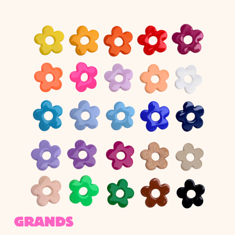 BOUCLES D'OREILLES - Grands Charm's Love Flower (28 couleurs)