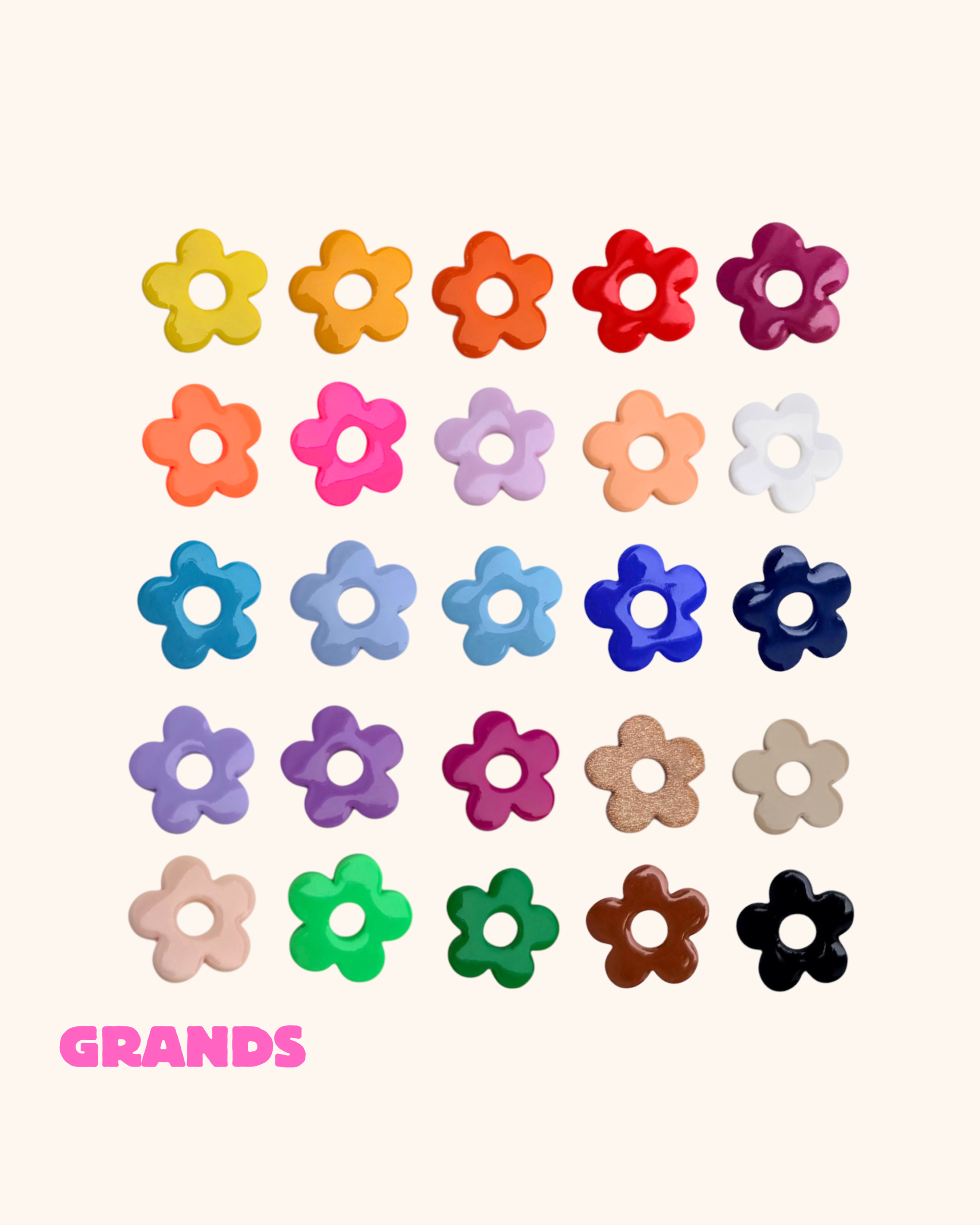 BOUCLES D'OREILLES - Grands Charm's Love Flower (28 couleurs)